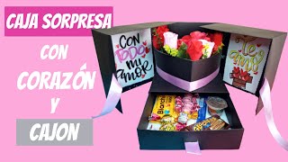 Gift Box  Caja sorpresa con cajon y corazon  DIY [upl. by Barayon]