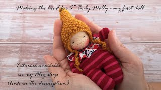 Waldorf doll head making tutorial  5quot Baby Molly [upl. by Cope]