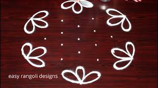 Traditional Indian Art rangoli amp kolam designs with 7 dots  muggulu [upl. by Amalbena]