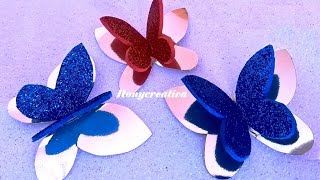 Cómo hacer mariposas doble ideales para decorar  DIY butterflies  decoration and ornament [upl. by Popper]