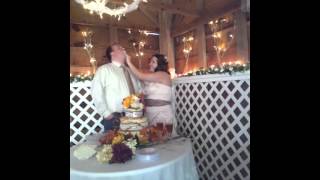 Assault with a epic cake slap from the groom [upl. by Ydur253]