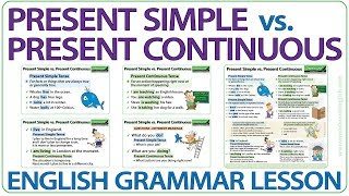 Present Simple vs Present Continuous Tense  Learn English Grammar  ESOL Lesson [upl. by Lincoln]