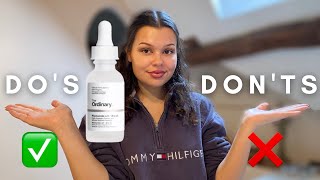 HOW TO PROPERLY USE THE ORDINARY NIACINAMIDE SERUM  Dos and Donts [upl. by Annauqahs]