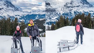 Grindelwald Sledding Run  Alpine Swiss mountain sled experience [upl. by Enirol429]