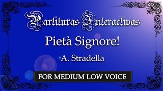 Pietà Signore KARAOKE FOR MEDIUM LOW VOICE  A Stradella  Key A Minor [upl. by Ssalguod]