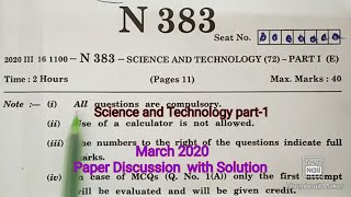 Science1 March 2020 Board Exam Paper Discussion amp Solution Class10 SSC 10th Science and Technology 1 [upl. by Norat]