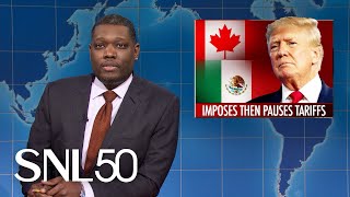 Weekend Update Trump Causes Tariff Confusion Elon Musks SpaceX Starship Explodes  SNL [upl. by Ppilihp]