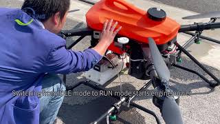 TP416H testing video 4aixs 16L gasoline electric hybrid drone sprayer [upl. by Orteip]