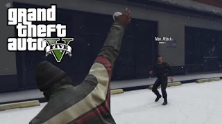 EPIC SNOWBALL FIGHT  GTA V Online [upl. by Sirromaj697]