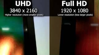 Pixel size 4K vs Full HD TV 2160p vs 1080p [upl. by Anawaj244]