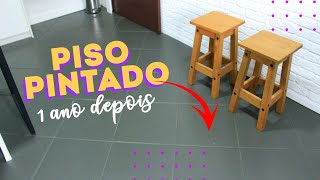 COMO ESTÁ O PISO DE CERÂMICA PINTADO APÓS UM ANO [upl. by Nnylyak]