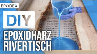 Epoxidharz Rivertisch  Rivertable selbst herstellen  Tutorial [upl. by Elrebmik]