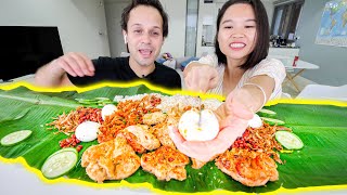 MALAYSIAN STREET FOOD At HOME Nasi Lemak The BEST Street Food in Malaysia [upl. by Odrahcir]