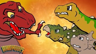 Best Dino Songs 1  Dinosaur Battles and More Dinosaur Songs from Dinostory by Howdytoons [upl. by Lose854]