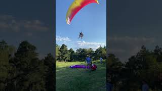 Tandem Paragliding  Landing  ArkansasOklahoma Flying [upl. by Yllen]