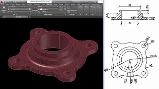 AutoCAD Mechanical Modeling and Visualization  PART1  Create a Coupling Using AutoCAD [upl. by Allenod]