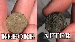 THE PROPER WAY TO RESTORE ANCIENT COINSDIY COIN COLLECTING COIN CLEANING EASY HOW TOO [upl. by Dibb]