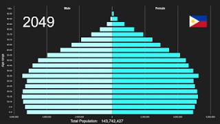 Philippines Population Pyramid 19502100 [upl. by Ruzich623]