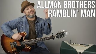 Allman Brothers  Ramblin Man  Guitar Lesson [upl. by Sheffy831]