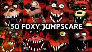 50 FOXY JUMPSCARES  FNAF amp Fangame [upl. by Marlo]