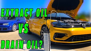 Will an Oil Extractor Get All The Oil MK75 Golf R 5000 Mile Service [upl. by Nednyl]