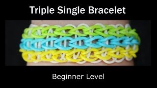 Rainbow Loom® Triple Single Bracelet [upl. by Nonregla]