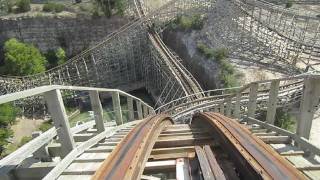 Rattler Front Row Seat onride HD POV Six Flags Fiesta Texas [upl. by Hodess]