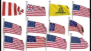 The Evolution Of US Flags  Timeline of USA flags [upl. by Durware587]