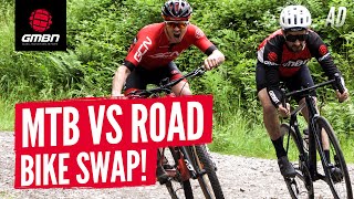 GMBN amp GCN Swap Bikes  Mountain Bike Vs Road Bike Challenge [upl. by Januisz237]