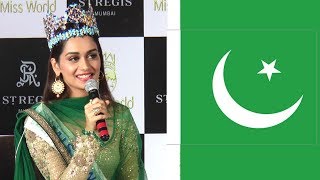 Manushi Chhillars BEST Reply To Pakistan Claiming Their Women Can Easily Win Miss World Title [upl. by Annabelle]