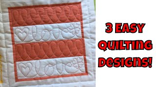 Three Easy Machine Quilting Designs  Beginner Quilting Tutorial with Leah Day [upl. by Atwater]