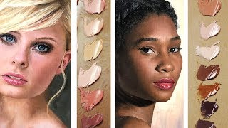 Color Mixing Oil Paint  How I Paint Realistic Skin Tones [upl. by Baldridge]