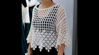 crochet tutorial blusa facil quotMarbellaquot todas las tallas [upl. by Servais]