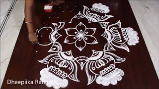 Sankranthi special rangoli design with 11x6 dots  Bhogi special muggulu 2019  pongal pots [upl. by Maura237]