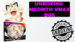 Pokémon Unboxing A Rare Meowth Vmax Box [upl. by Anoli]