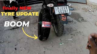 NEW TYRE UPDATE  TVS RAIDAR 125 BOOM BIKE motovlogging jodhpur [upl. by Syst]