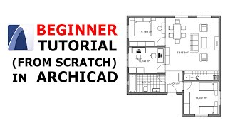 ARCHICAD Tutorial  BASIC FLOOR PLAN [upl. by Sillad]