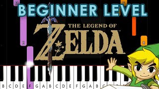 The Legend of Zelda Main Theme  EASY BEGINNER [upl. by Acisse314]