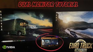 HOW TO SETUP DUAL MONITORS IN EURO TRUCK SIMULATOR 2  NVIDIA TUTORIAL [upl. by Faith]