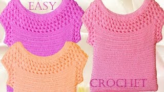 Blusa en punto entrecruzado tejida a Crochet  Learn crochet knitting [upl. by Garcia]