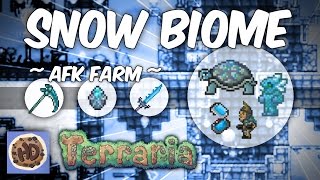 Terraria 13 AFK Underground Snow Biome Farm  Frostbrand  Frozen Turtle Shell  Frost Staff [upl. by Yuzik]