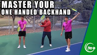 How To Master The One Handed Backhand Tennis Lesson [upl. by Julide]