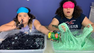 Izzy CHEATED Blindfolded Slime Challenge [upl. by Amada]