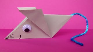 Origami Maus falten  Einfache Origami Tiere aus Papier basteln mit Kindern [upl. by Oakie163]