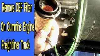 How to replaced DEF doser Filter in Freightliner M2 Cummins engine [upl. by Ecinnaj652]