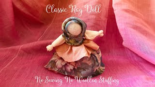 How to Make a Rag Doll For Beginners  Simple Waldorf Doll Without Sewing [upl. by Arymahs]