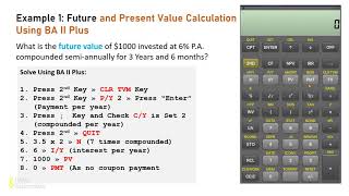 BA II Plus Calculator Tutorial  Future Value and Present Value Calculation [upl. by Llednew]