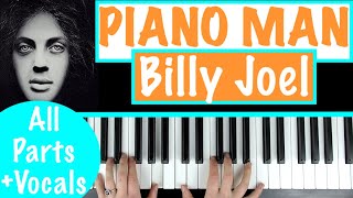 How to play PIANO MAN  Billy Joel Piano Tutorial Chords Accompaniment [upl. by Enael885]