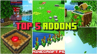 🥇TOP 5 ADDONS for BEDROCK  MINECRAFT PE 121 addons [upl. by Oigroig]