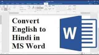 Convert English to Hindi in MS Word [upl. by Elton702]